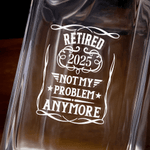 Personalised Retro Frame Retired Whiskey Decanter with Engraved Year Father's Day Retirement Gift for Father Friends Bartenders