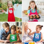 Tablier réglable pour enfant avec nom et poche Accessoire de cuisine Cadeau de Pâques pour Garçons Filles