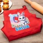 Tablier réglable pour enfant avec nom et poche Accessoire de cuisine Cadeau de Pâques pour Garçons Filles