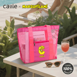 Borsa da spiaggia personalizzata con nome e nome Leopardo a coda lunga Marsupilami Mesh Tote Bag con nome Regalo di compleanno estivo per le donne | Callie × Marsupilami®