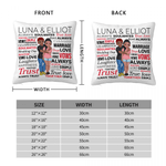 Personalised Always Soulmates Cartoon Couple Character Pillow Cover with Name Home Decor Birthday Valentine's Day Wedding Party Gift for Couple