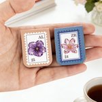 Personalised Crystal Birth Flower Postage Stamp PU Leather Magnetic Bookmark Clip with Name Reading Accessory Birthday Gift for Book Lover Bookworm