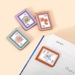 Personalised Crystal Birth Flower Postage Stamp PU Leather Magnetic Bookmark Clip with Name Reading Accessory Birthday Gift for Book Lover Bookworm