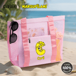 Borsa da spiaggia personalizzata con nome e nome Leopardo a coda lunga Marsupilami Mesh Tote Bag con nome Regalo di compleanno estivo per le donne | Callie × Marsupilami®