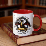 Personalised Book Dragon Ceramic Coffee Mug with Name Daily Use Birthday Gift for Book Lovers Bookworms