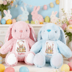 Henkilökohtainen Kukka Pääsiäispupu Initial Design Söpö Bunny Plush pehmolelu nimi pääsiäinen syntymäpäivälahja lapsille