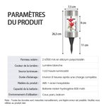 Lampe solaire de jardin imperméable personnalisée avec fleur de naissance et nom - Cadeau de baptême Tourssaint pour chrétiens