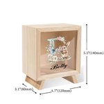 Tirelire à fenêtre transparente en bois avec nom et initiales Cadeau de Pâques pour garçons et filles