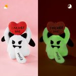 Personalized Love Heart Glow-In-The-Dark Cute Boo Plush Angel Devil Keychain with Name and Text Valentine's Day Gift for Couples
