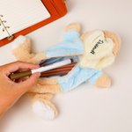 Personalised Bunny Rabbit Plush Pencil Bag with Embroidered Name School Stationery Christmas Back to School Easter Gift for Kids