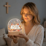 Personalised Bible Verse Floral LED Night Light with Name and Wooden Base Room Decor Christian Birthday Gift for Christian Kid