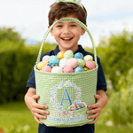 Personalizado lindo conejito de la corona de tela escocesa cesta de Pascua con el nombre y la inicial de Pascua Huevos de Caza Día de Pascua de Regalo para Niños Niñas