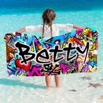 Henkilökohtainen Graffiti Design Ylimitoitettu Quick Dry Beach pyyhe nimi Beach Party syntymäpäivälahja lapsille Graffiti ystäville 3