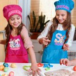 Tablier réglable pour enfant avec nom et poche Accessoire de cuisine Cadeau de Pâques pour Garçons Filles