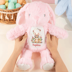 Henkilökohtainen Kukka Pääsiäispupu Initial Design Söpö Bunny Plush pehmolelu nimi pääsiäinen syntymäpäivälahja lapsille