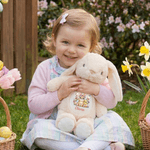 Henkilökohtainen Kukka Pääsiäispupu Initial Design Söpö Bunny Plush pehmolelu nimi pääsiäinen syntymäpäivälahja lapsille