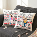 Personalised Always Soulmates Cartoon Couple Character Pillow Cover with Name Home Decor Birthday Valentine's Day Wedding Party Gift for Couple
