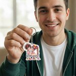 Personalizzato Cartoon coppia portachiavi in acrilico con nomi uso quotidiano San Valentino Anniversario regalo per la coppia fidanzato fidanzata