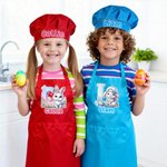 Tablier réglable pour enfant avec nom et poche Accessoire de cuisine Cadeau de Pâques pour Garçons Filles