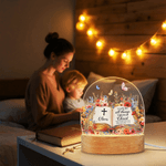 Personalised Bible Verse Floral LED Night Light with Name and Wooden Base Room Decor Christian Birthday Gift for Christian Kid