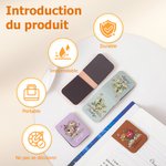 Marque-page magnétique en cuir PU personnalisé avec nom et bouquet de fleur de naissance - Cadeau d'anniversaire pour les amoureux des livres