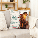 Personalised Heart Rose Photo Soft Cushion Cover with Names Wedding Anniversary Gift for Couples