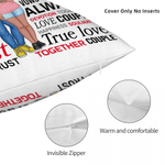 Personalised Always Soulmates Cartoon Couple Character Pillow Cover with Name Home Decor Birthday Valentine's Day Wedding Party Gift for Couple