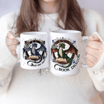 Taza de café de cerámica personalizada Book Dragon con nombre Regalo de cumpleaños de uso diario para amantes de los libros Bookworms