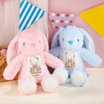 Conejito de Pascua Personalizado Flor Diseño de Iniciales Lindo Conejito Peluche Juguete con Nombre Pascua Cumpleaños Regalo para Niños
