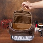 Trousse de Toilette Cuir PU Élégante et Spacieuse Personnalisé avec Monogramme et Nom Cadeau pour Homme
