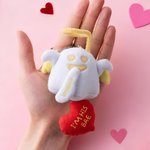 Personalized Love Heart Glow-In-The-Dark Cute Boo Plush Angel Devil Keychain with Name and Text Valentine's Day Gift for Couples