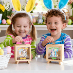 Spersonalizowany Happy Easter Cute Easter Bunny Clear Window Money Box Skarbonka z inicjałem i imieniem Dekoracja pokoju Prezent wielkanocny dla dzieci