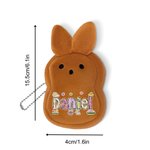 Personlig Macaron Color Cute Bunny Plysj Myntpung lommebok med navn og håndleddsstropp Påskekurv Stuffers Påskefest Favor Gave til barn