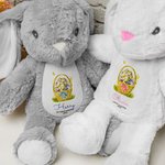 Personalizzato La mia prima Pasqua Coniglietto di peluche con nome e anno Regalo di Pasqua per i bambini