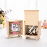 Spersonalizowany Happy Easter Cute Easter Bunny Clear Window Money Box Skarbonka z inicjałem i imieniem Dekoracja pokoju Prezent wielkanocny dla dzieci