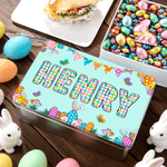 Gepersonaliseerde paasei vlinder voedselkwaliteit metalen koekjes trommel opbergdoos met naam paasfeest geschenk voor kinderen