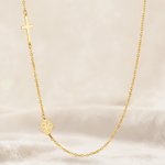 Personalizada Cristiana Cruz Nacimiento Flor Collar Bautizo Cumpleaños Aniversario Día de San Valentín Regalo para Mujeres Cristianas