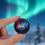 Personligt Northern Lights Sobriety Coin AA Chip med nummer och displayställ Jubileumsgåva för den som firar milstolpar i nykterhet