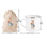 Henkilökohtainen pääsiäispupu 12 oz emali muki kiristysnauha hoitoon laukku asetettu nimi Happy Easter lahja pojille tytöille