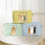 Henkilökohtainen käsin maalattu vesiväri tyyli Pet Photo Makeup Bag nimi Daily Travel syntymäpäivälahja lemmikkieläinten ystäville omistajille 1