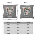 Personalised Cute Rabbit Multicolor Cushion Cover with Name Home Decor Birthday Gift for Boys Girls