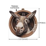 Personalised Vintage Donkey Wooden Ornament with Name Home Decor Birthday Gift for Farmers Donkey Lovers