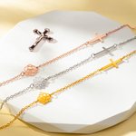 Personalizada Cristiana Cruz Nacimiento Flor Collar Bautizo Cumpleaños Aniversario Día de San Valentín Regalo para Mujeres Cristianas