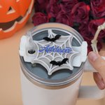 Personalized Spider Web Bat Acrylic Tumbler Plate Tag with Name Accessory for Stanley Cup Halloween Gift for Friends