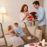 Personalized Photo Design Soft Throw Blanket with Tassel Home Decor Birthday Anniversary Gift for Family Friend