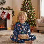 Personalizzato 6 7 Natale Slang Pun Pigiama Pantaloni e Set con nome Regalo di Natale quotidiano per bambini