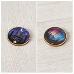 Personligt Northern Lights Sobriety Coin AA Chip med nummer och displayställ Jubileumsgåva för den som firar milstolpar i nykterhet