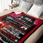 Personalized You Are My Life Roses Love Letter Fleece Blanket Romantic Home Decoration Valentine's Day Anniversary Gift for Couple
