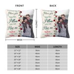 Personalised Heart Rose Photo Soft Cushion Cover with Names Wedding Anniversary Gift for Couples