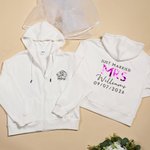 Personalised Just Married Mrs Mr Multicolour 100% Cotton Zip Up Hoodie with Name Wedding Bridal Shower Honeymoon Gift for Bride Groom Couple
